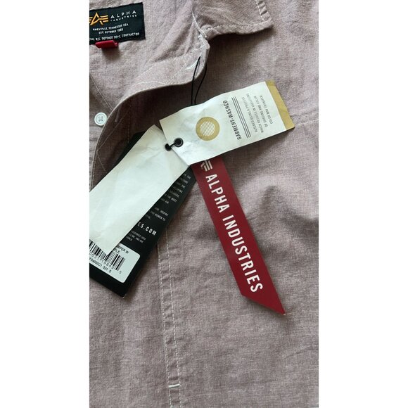 Men's Alpha Industries Pullover Long Sleeve Dusty Purple Size S - Picture 9 of 10